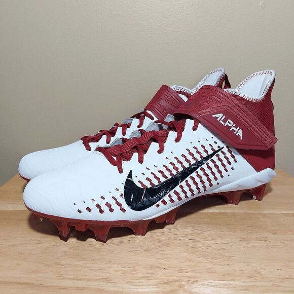 Nike Alpha Menace Pro 2 Mid Football Cleats White Red BV3945-106 Men's Size 13.5 - Picture 3 of 7